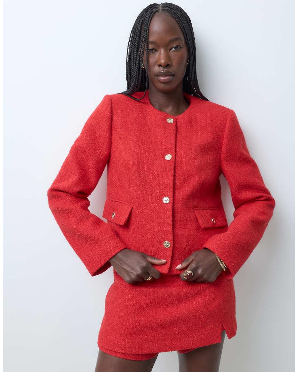 ASOS Tailored High Neck Blazer With Buttons