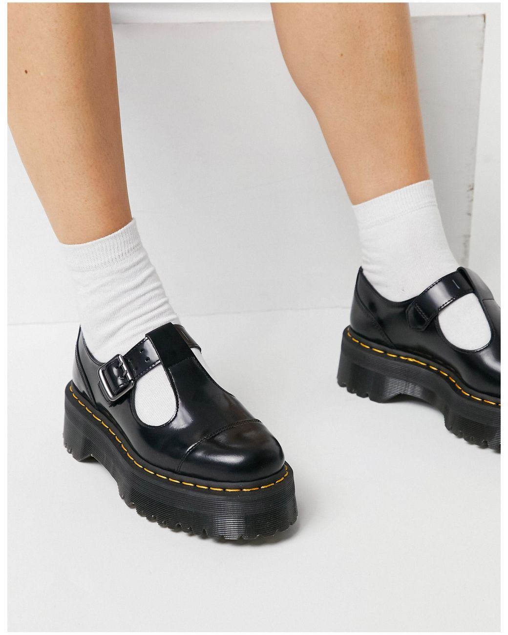 Dr. Martens Bethan Quad Retro Mary Jane Flat Shoes in Black | Lyst