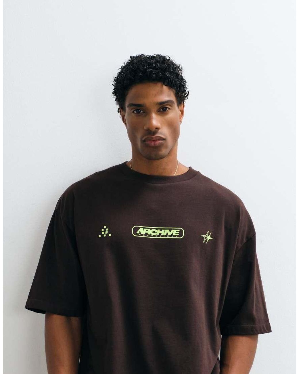 ASOS Brown Oversized T-shirt With High Build Streetwear Graphic for men