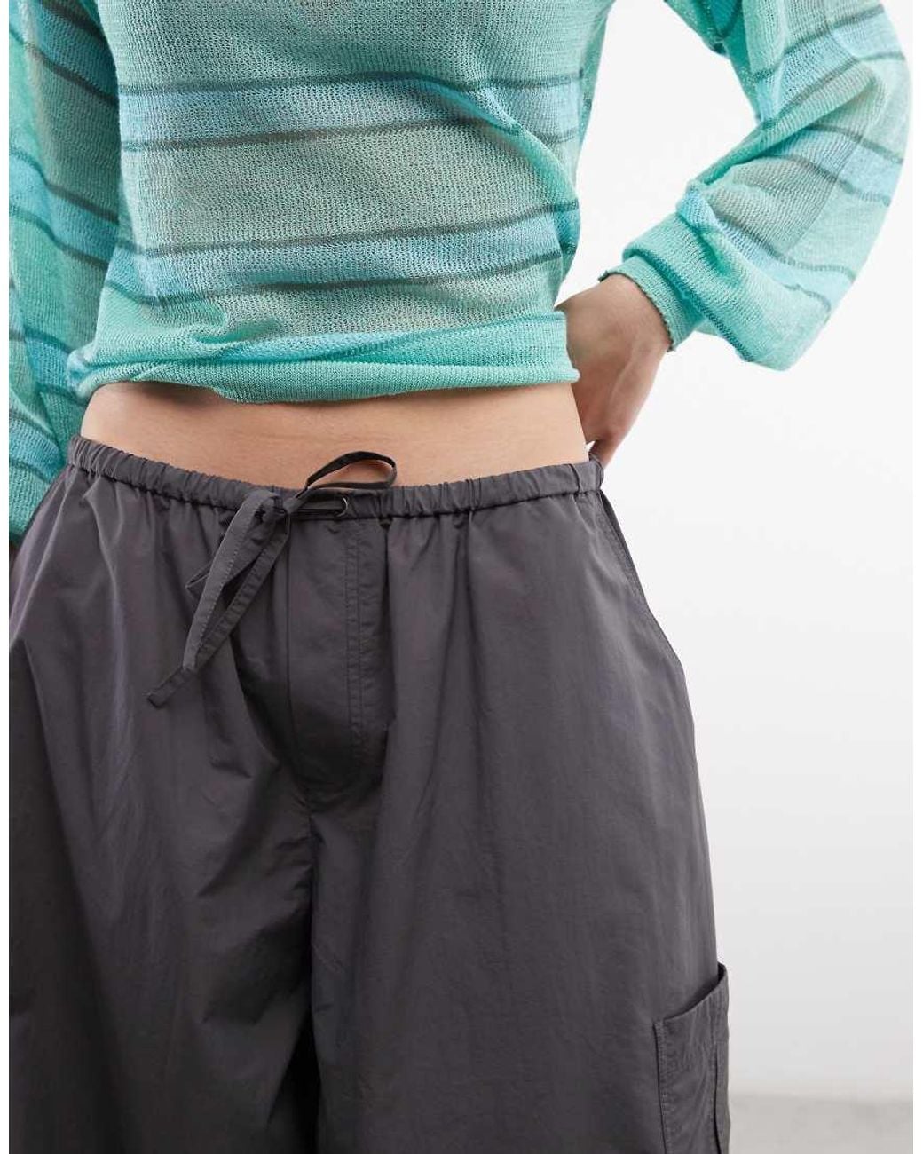 Collusion Multicolor Balloon Leg Pant With Tie Waist
