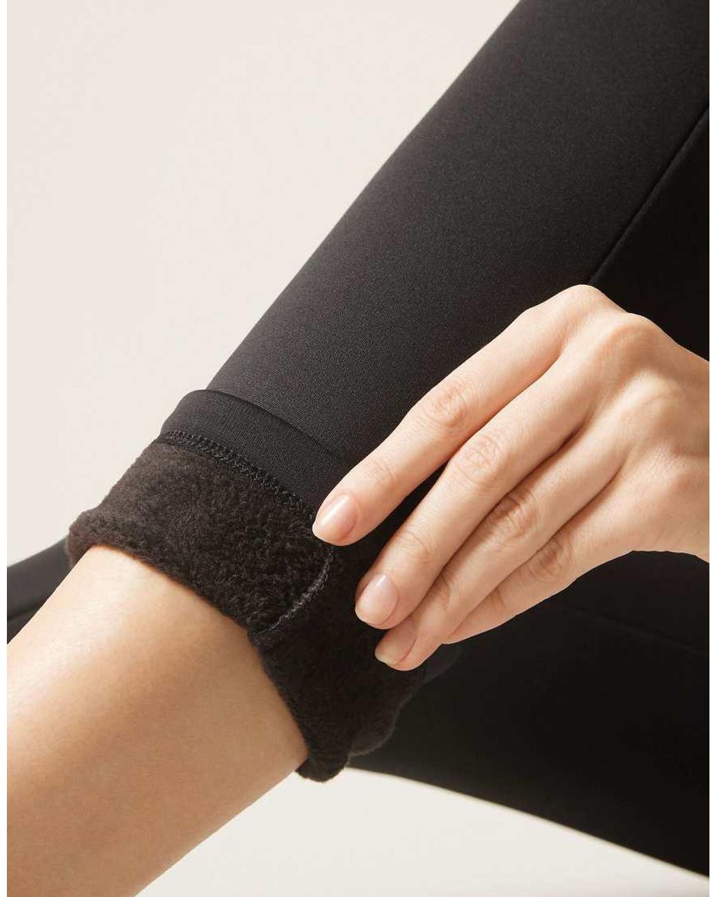 Calzedonia Black Plush Thermal Leggings
