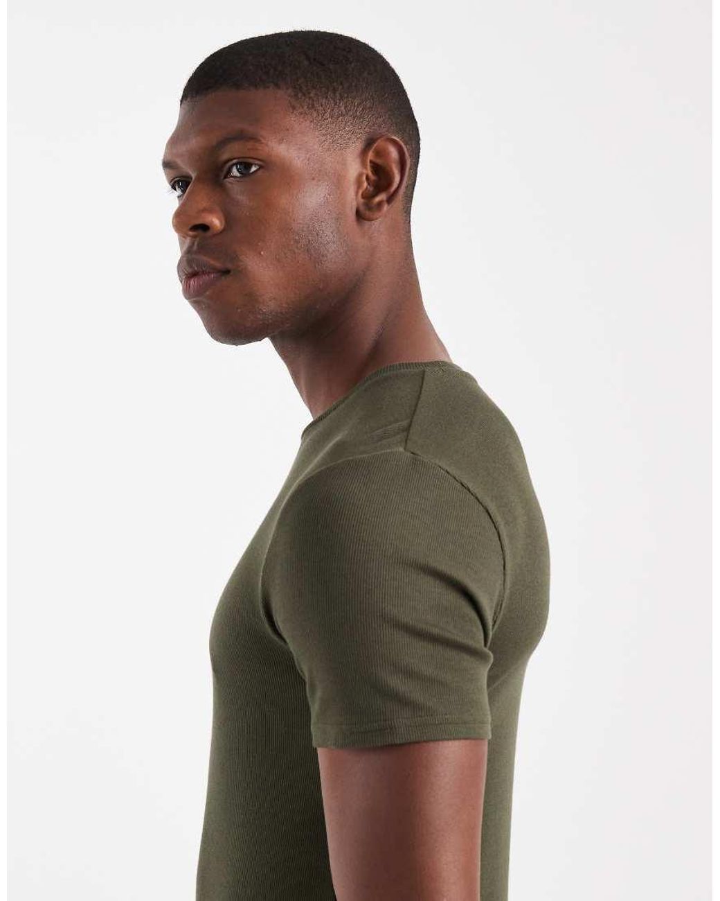 ASOS Green Essentials Muscle Fit T-Shirt for men