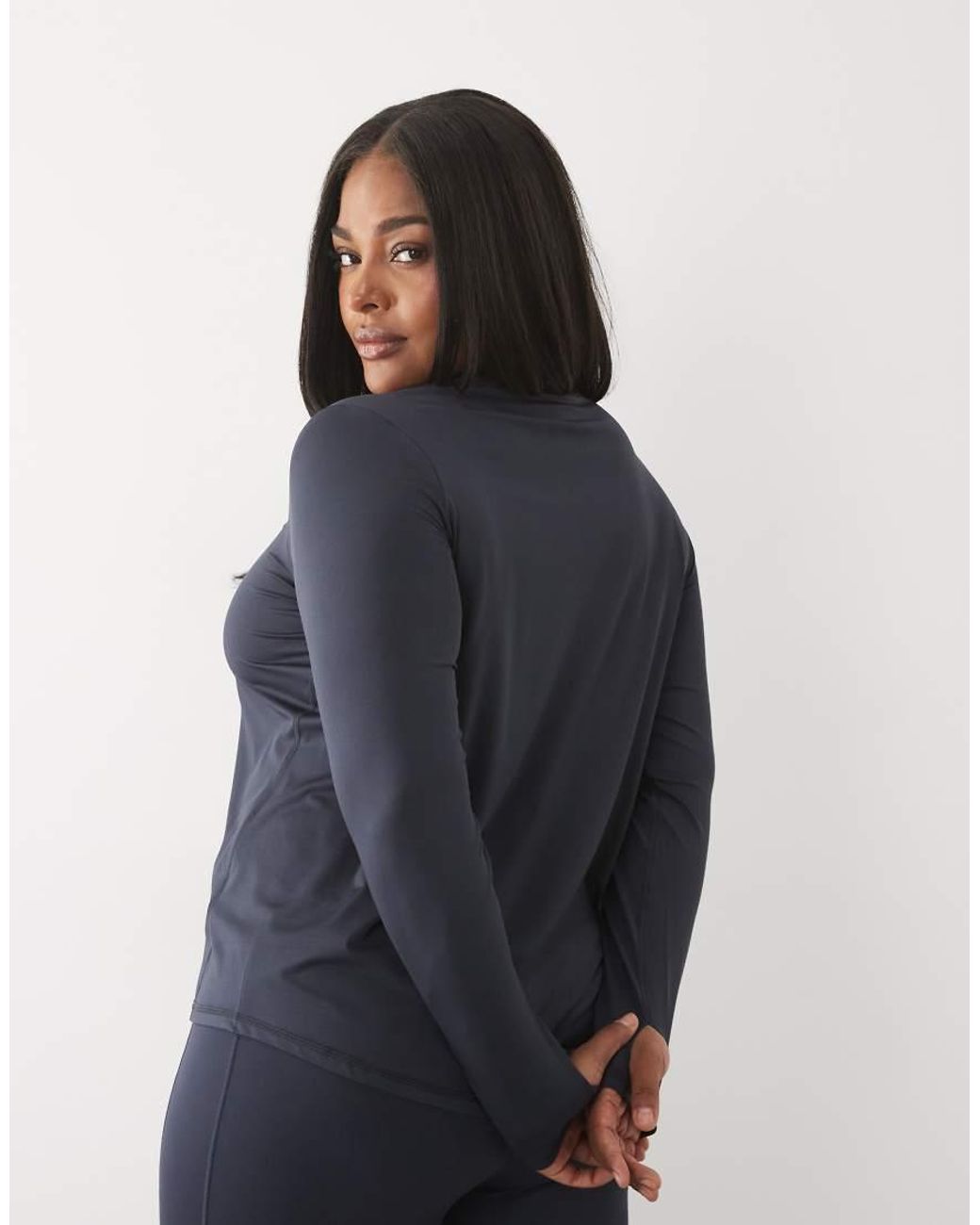 4505 Blue Curve Icon Active Quick Dry Long Sleeve Running Top