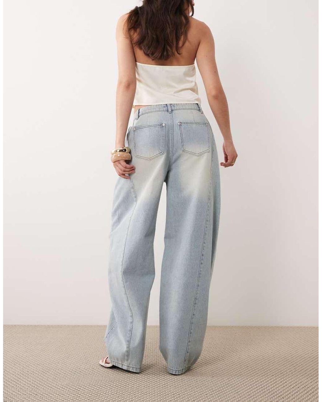 Missy Empire Gray Cotton Barrel Leg Jeans