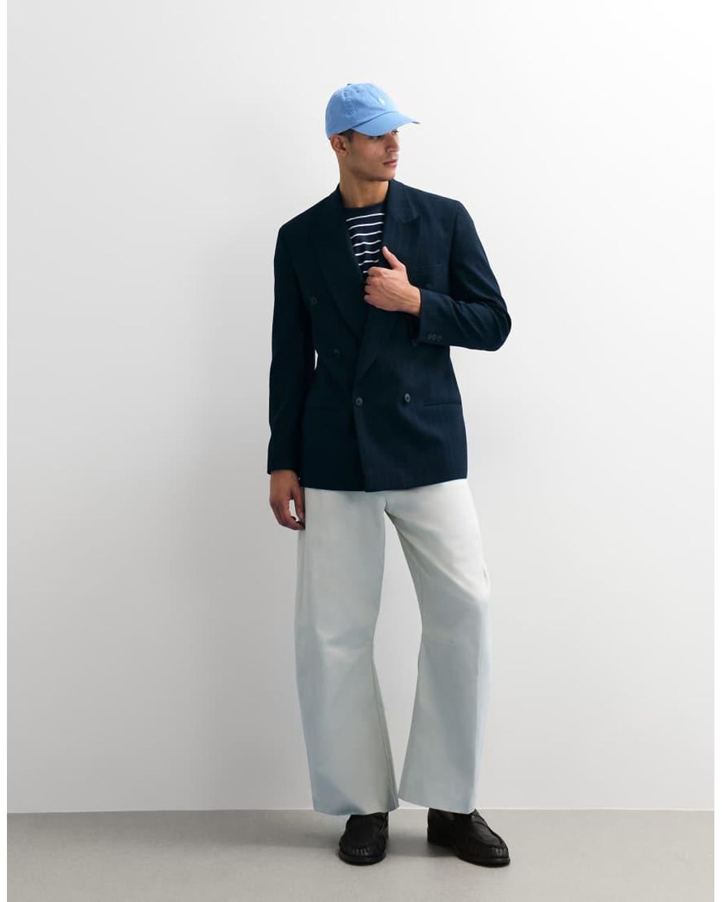 ASOS White Tailored 100% Cotton Barrel Leg Trousers for men