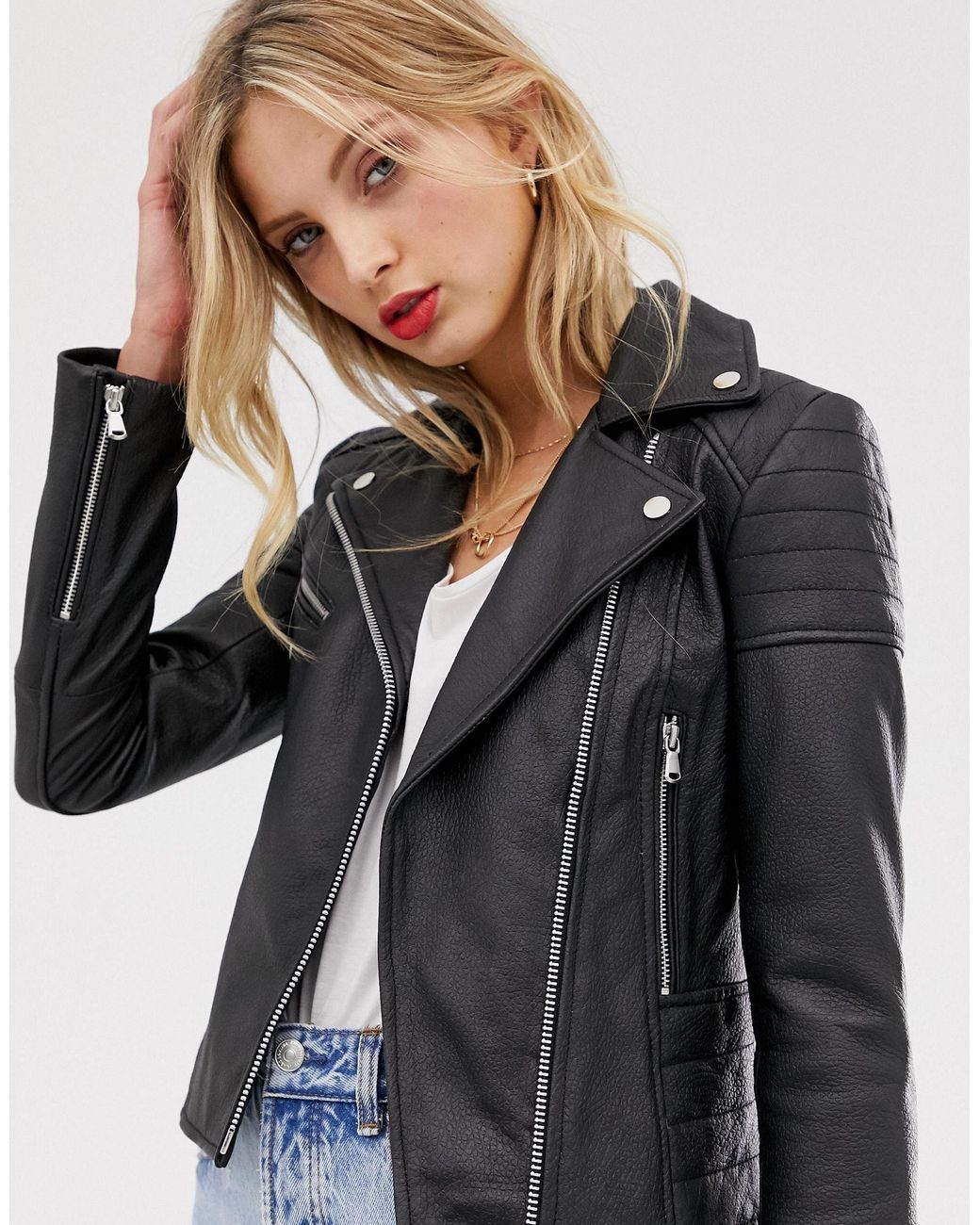 Barneys Originals Barney's Originals Clara Real Leather Jacket in Black |  Lyst