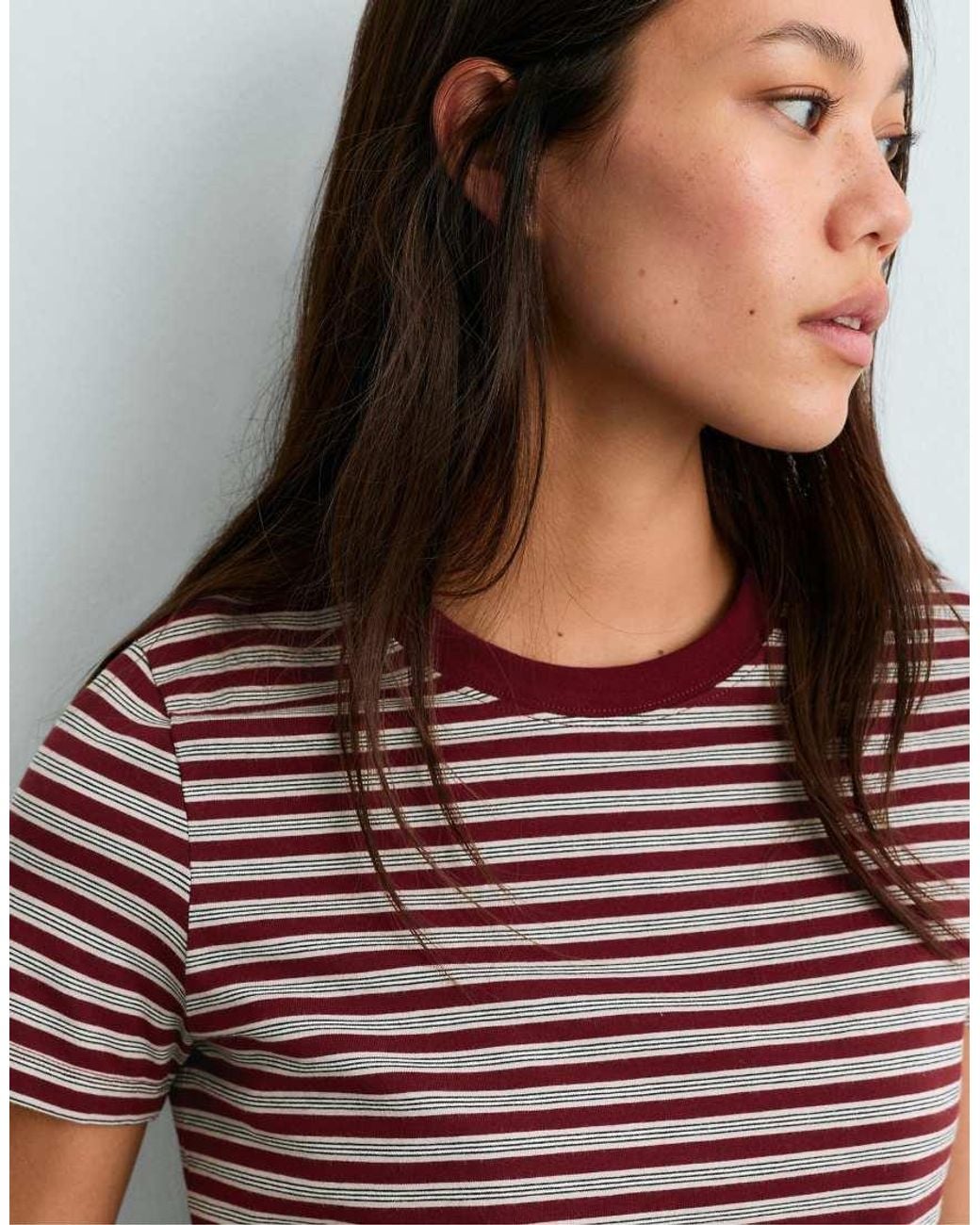 Oysho Red Cotton Blend Short-Sleeved T-Shirt