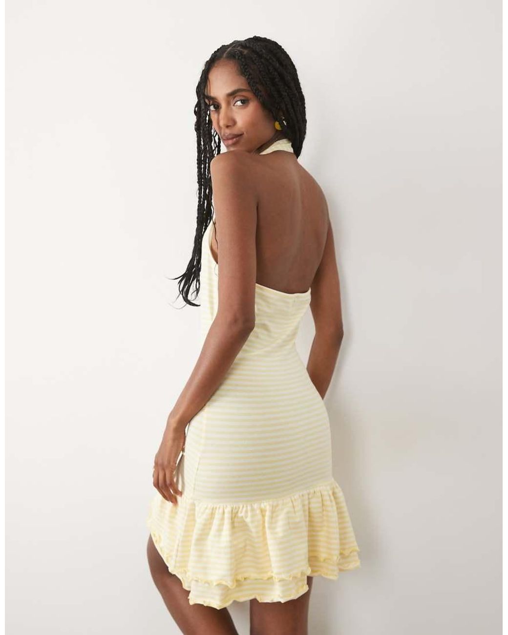 Miss Selfridge Natural Halterneck Mini Dress