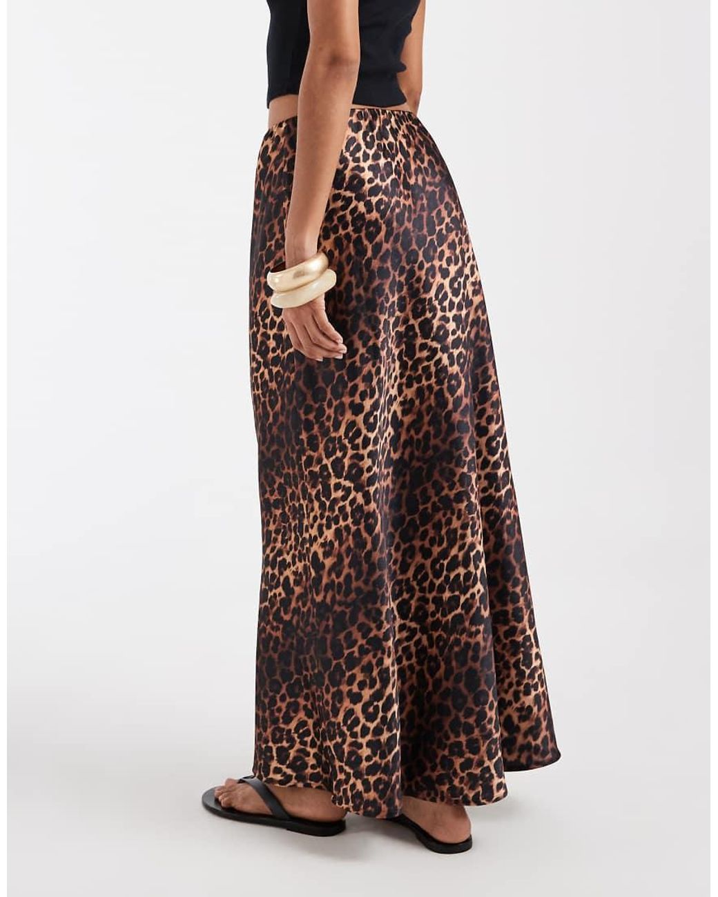 ASOS Multicolor Satin Bias Maxi Skirt