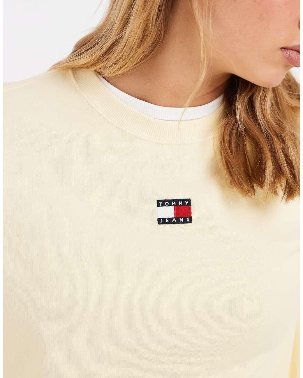 Tommy Hilfiger Natural Badge Logo Crew Neck Sweatshirt