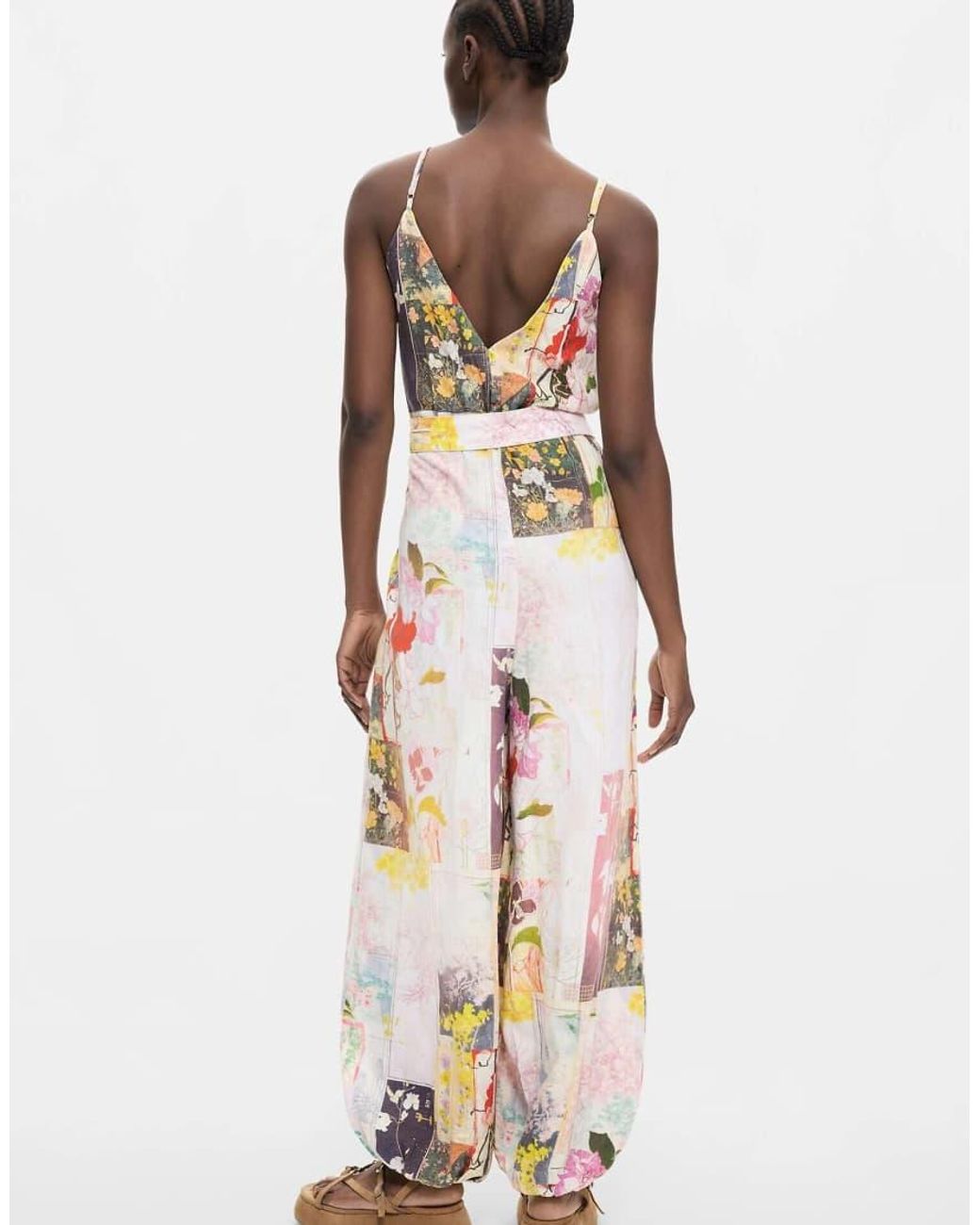 Desigual White Printed Long Jumpsuit