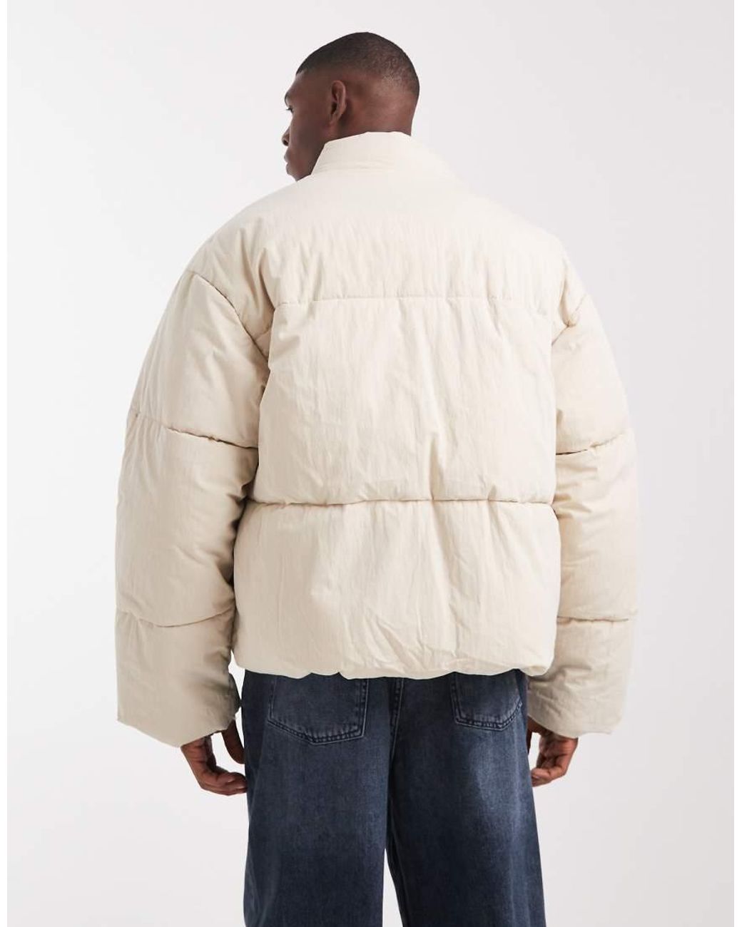 ASOS Natural Oversized Puffer Jacket for men