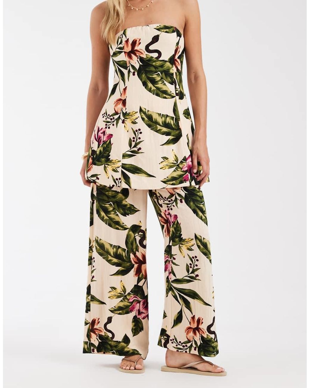 Vero Moda Metallic High Waist Wide Leg Trouser Co-ord