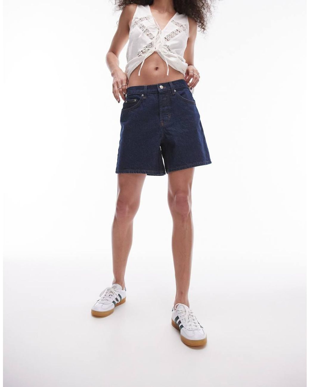 TOPSHOP Blue Denim Editor Shorts