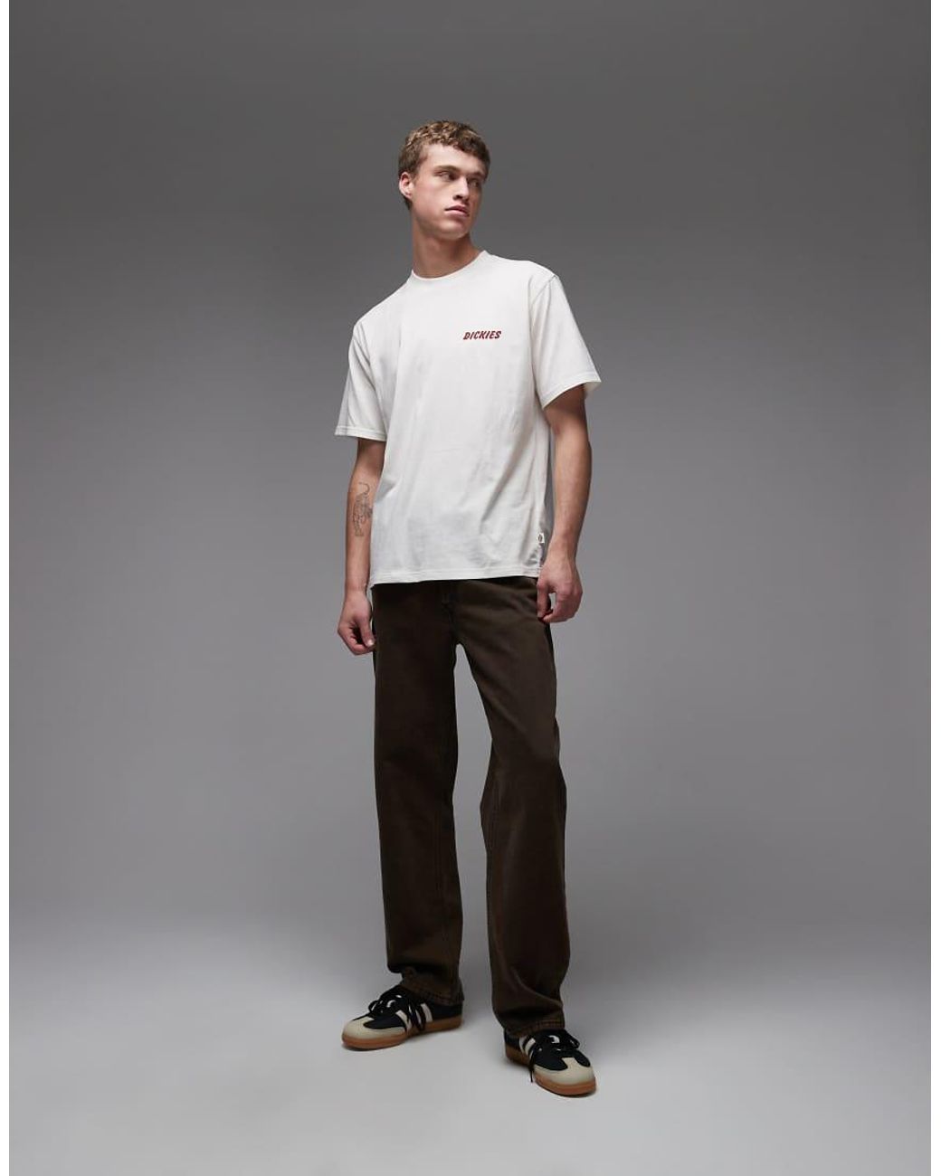 Dickies Gray Dry Ridge Backprint T-Shirt for men