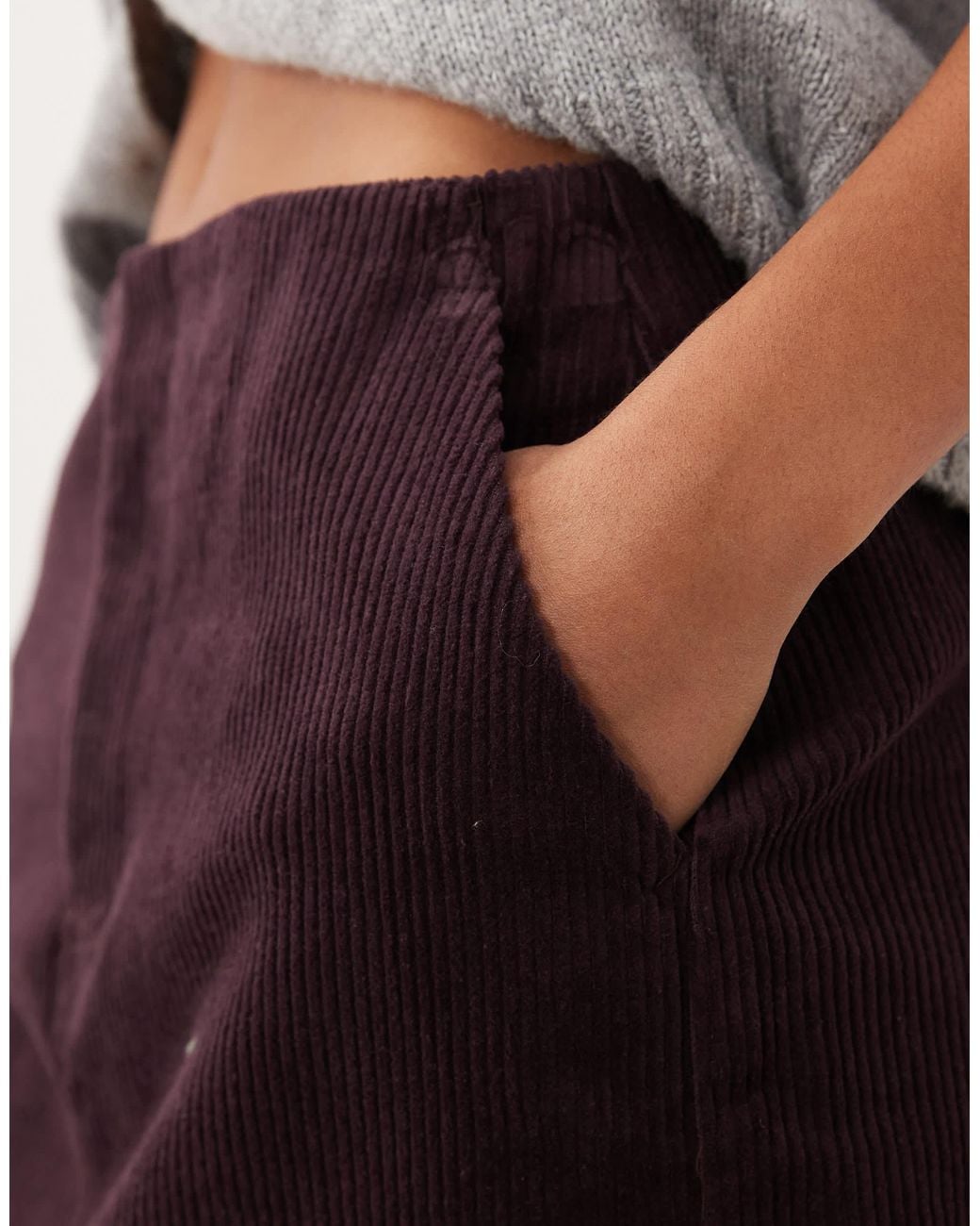 Threadbare Natural Cord Mini Skirt