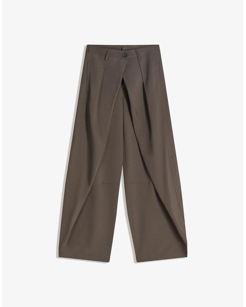 Bershka Brown Tall Barrel Trousers With Pleats