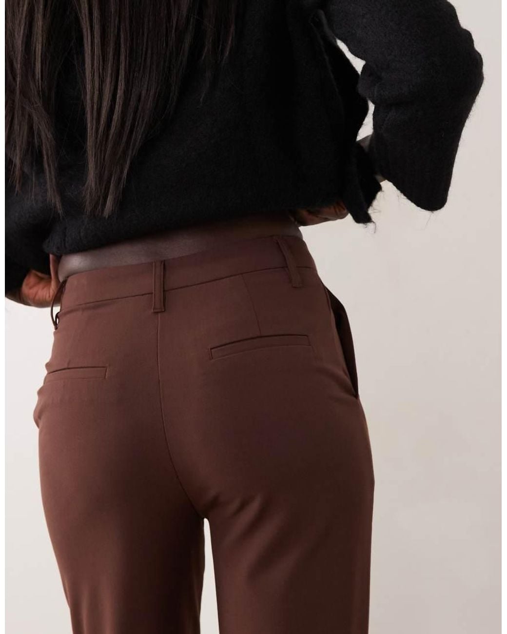 ASOS Brown Tall Tailored Snatch Flare