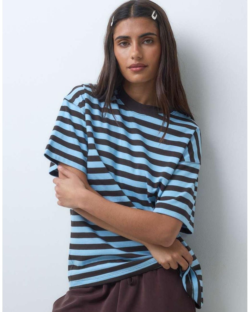 4505 Blue Icon Heavyweight Cotton Oversized T-shirt With Quick Dry Finish