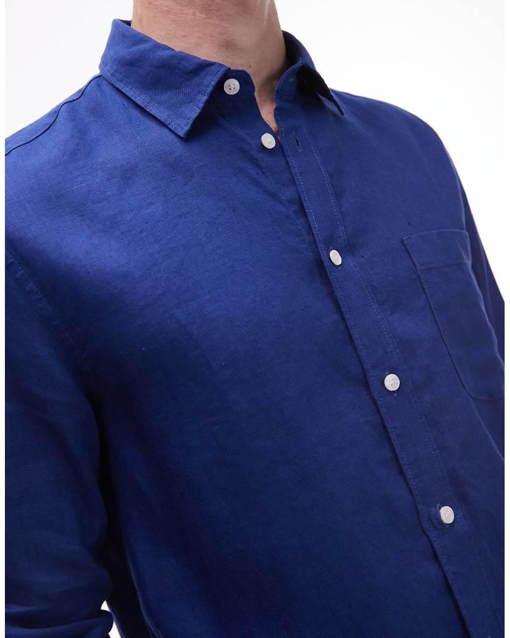 ARKET Blue Regular Fit Linen Shirt for men