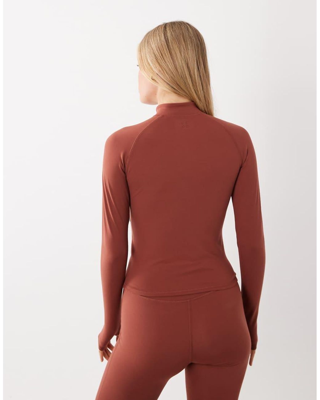 4505 Red Icon Zip Up Studio Long Sleeve Top