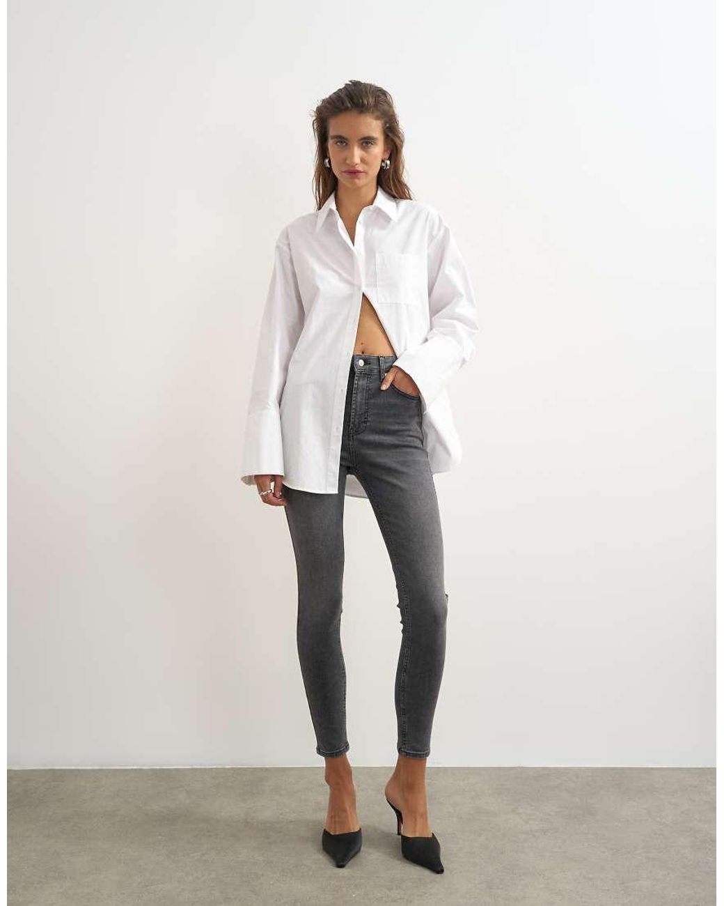 TOPSHOP White Jamie High Rise Skinny Jean
