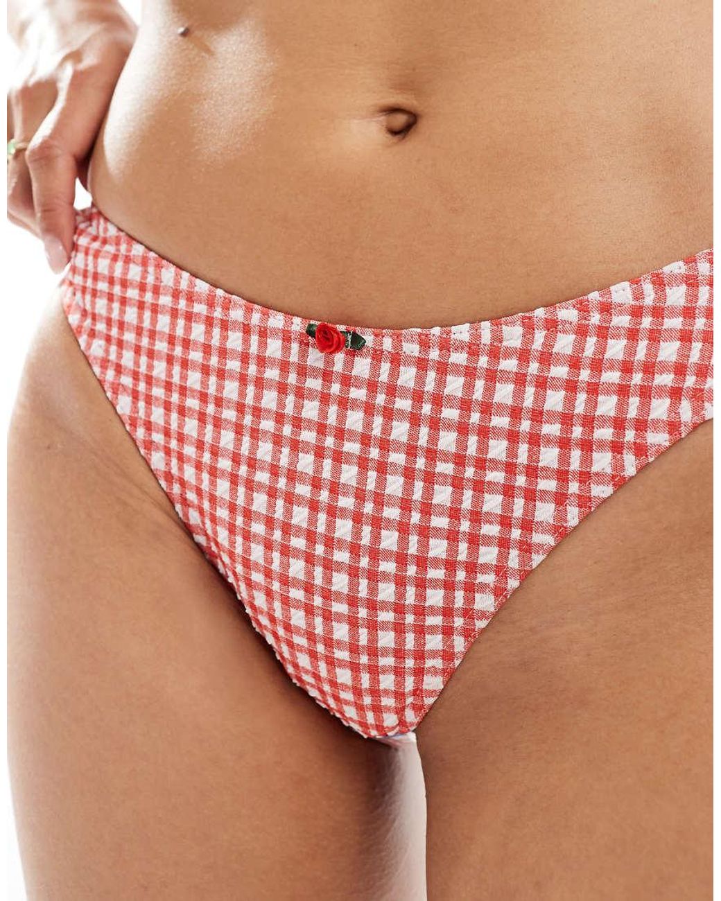 ASOS Pink Rosalie Ibiza High Leg Bikini Bottom