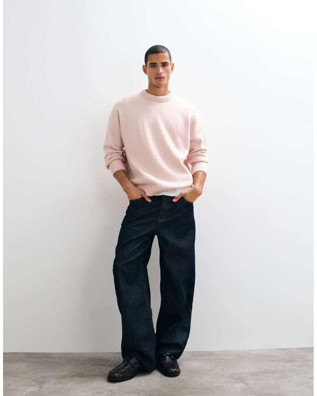 ASOS Pink Super Oversized Knitted Jumper for men