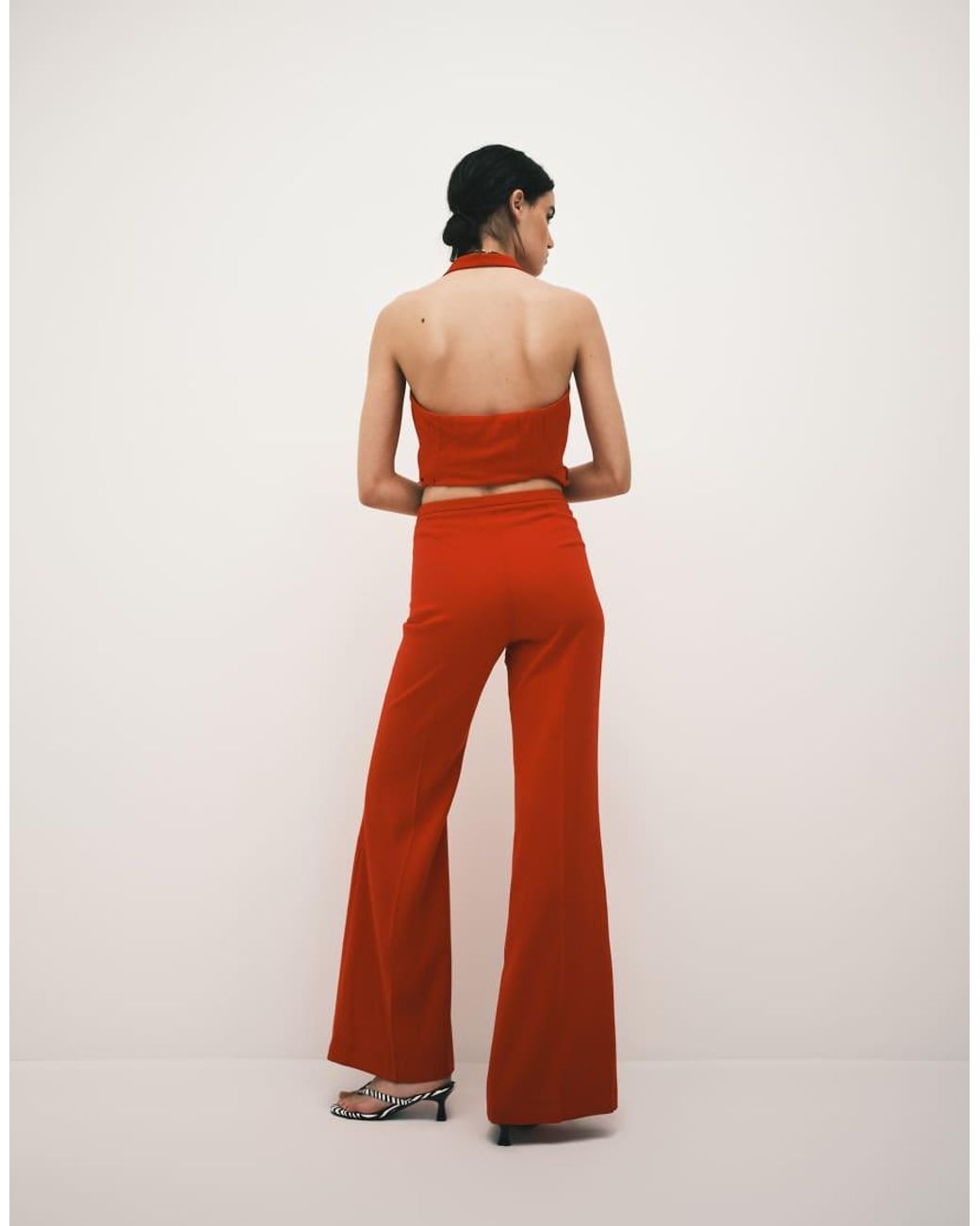 Mango White Iguana Tailo Straight Trouser Co-ord