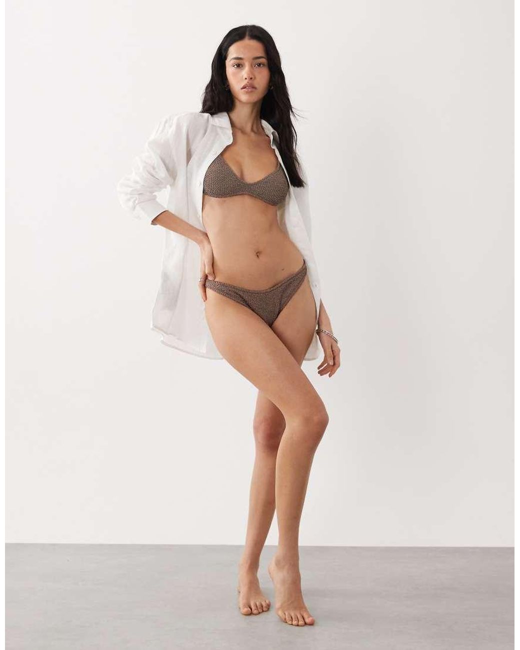 Mango Natural Crinkle Textured Bikini Bototms