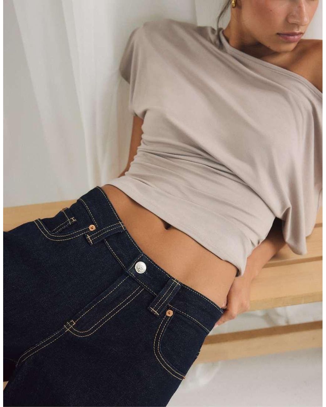 Stradivarius Blue D80 Barrel Fit Jeans