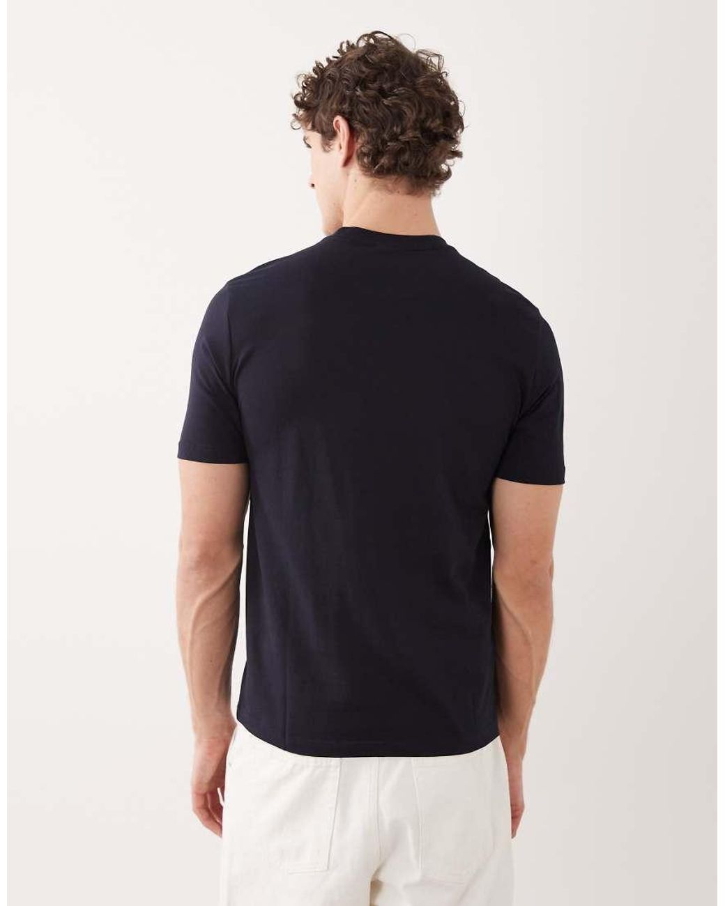 Mango Blue Classic Slim Fit T-Shirt for men