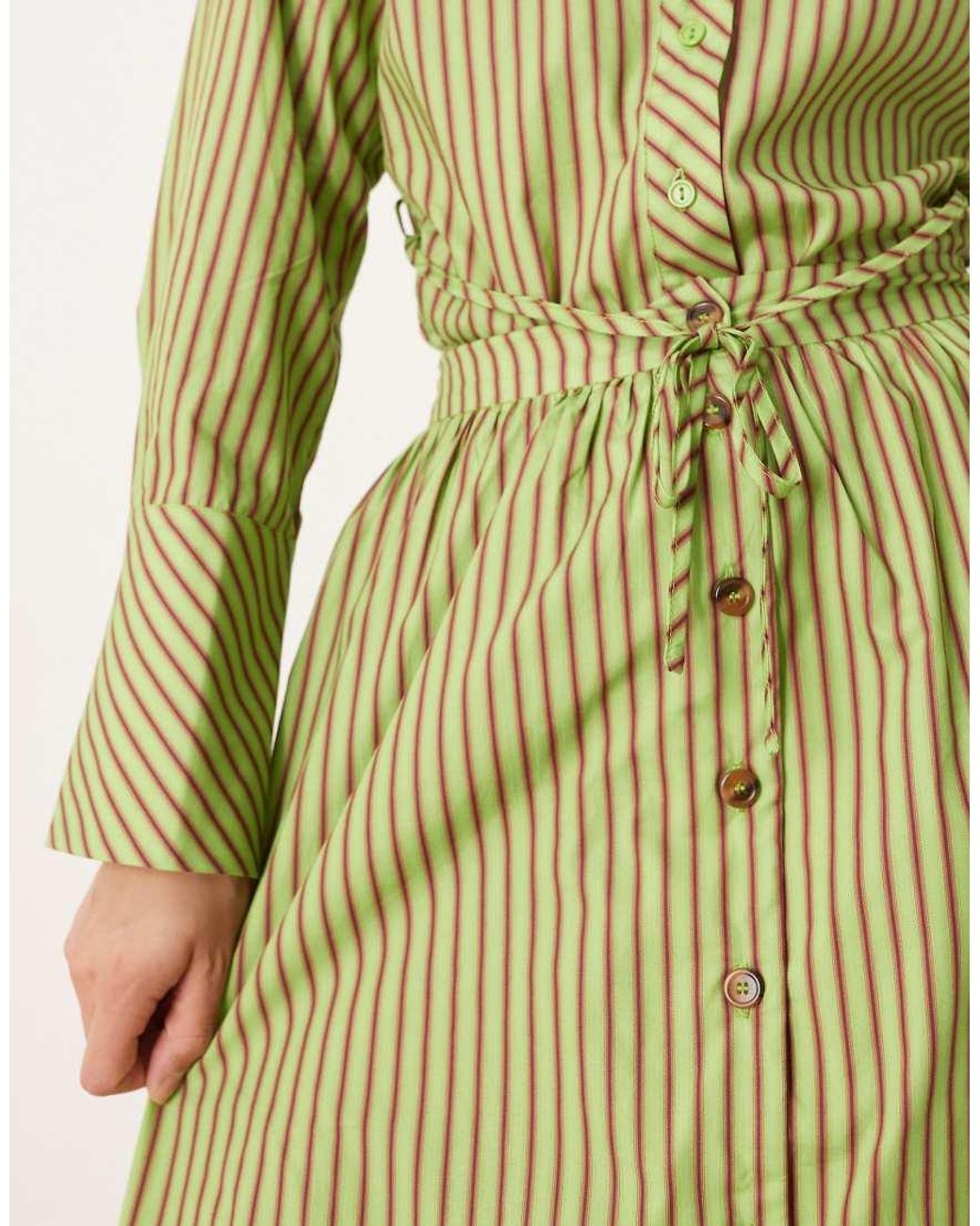 Glamorous Green Button Down Maxi Poplin Skirt