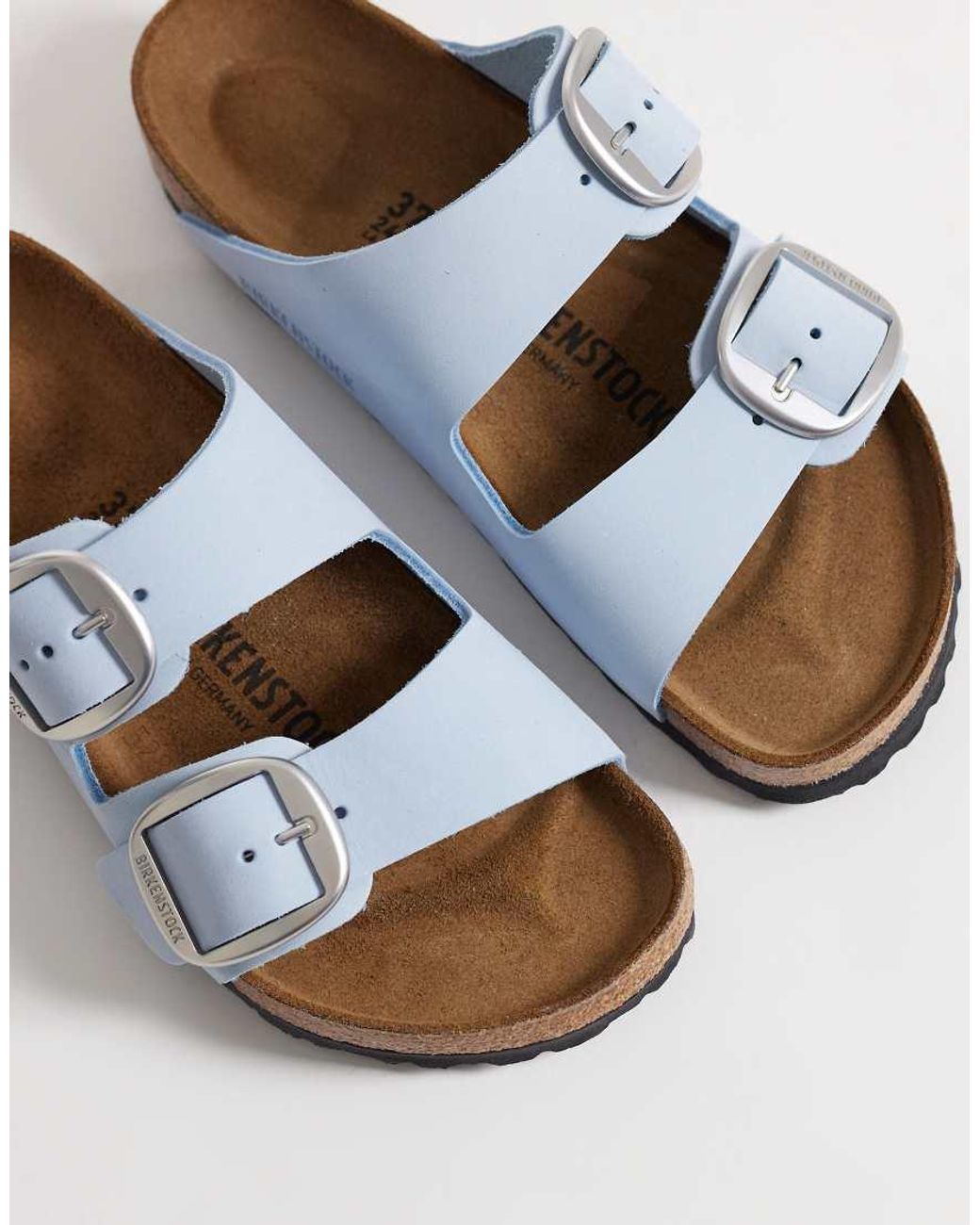 Birkenstock White Arizona Big Buckle Leather Sandals