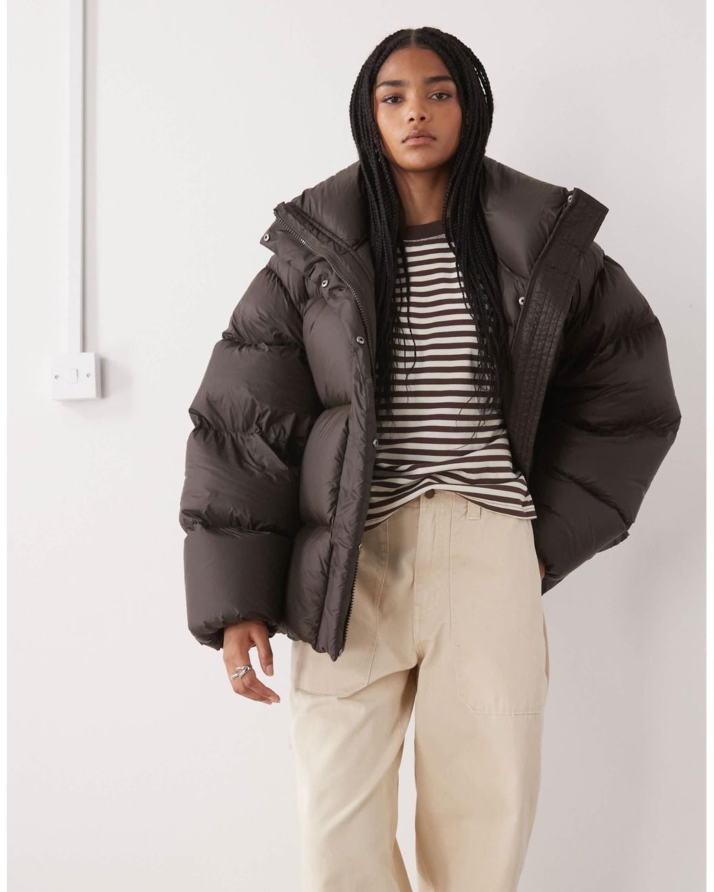 Weekday Brown Premium Down Puffer Coat
