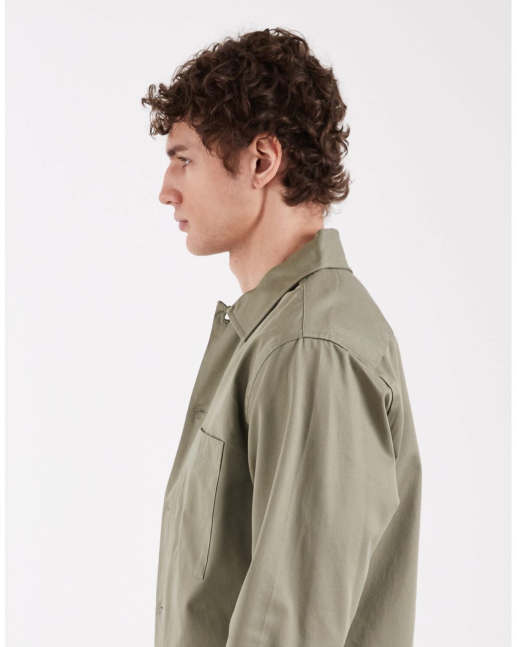SELECTED Gray 100% Cotton Overshirt for men
