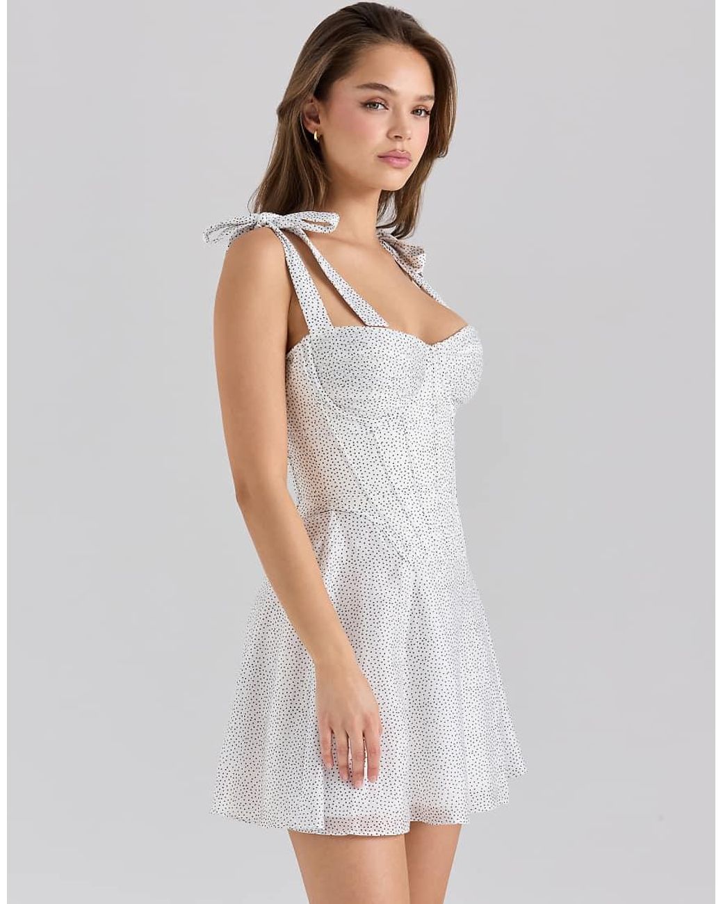 House Of Cb White Ariella Chiffon Mini Dress