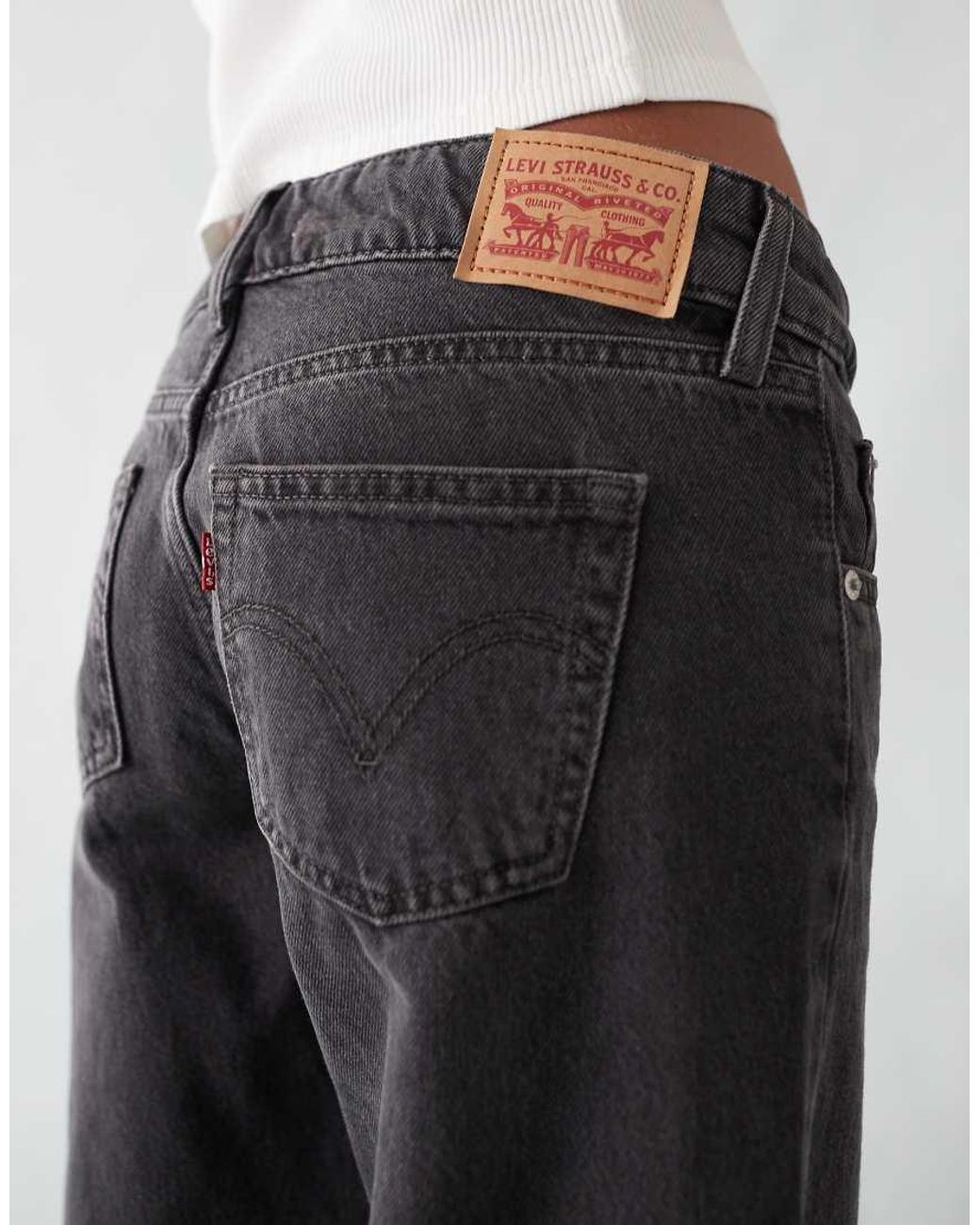 Levi's White Superlow Loose Jeans