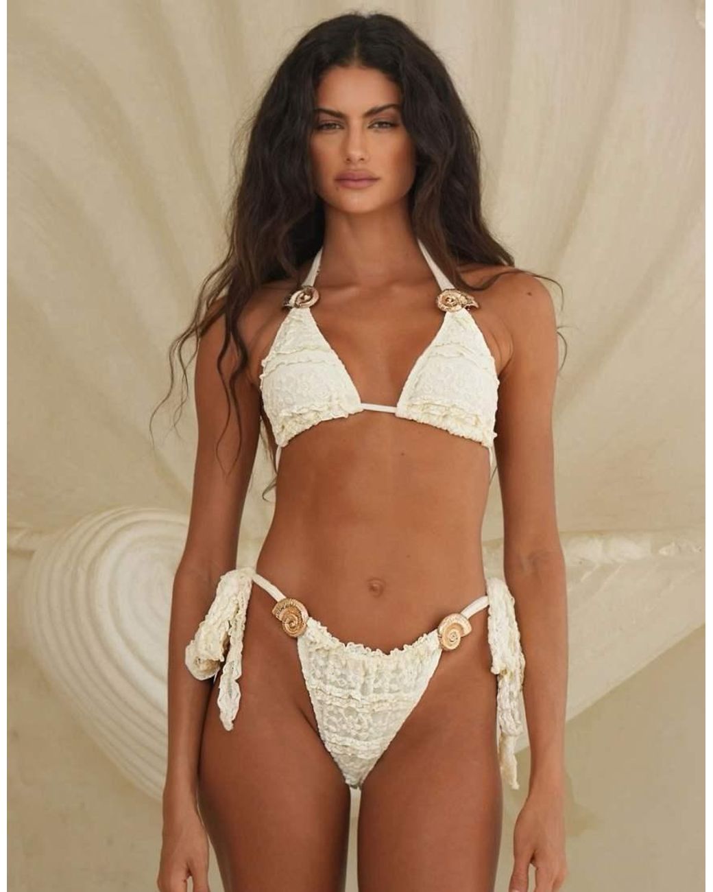 Moda Minx Brown Montauk Triangle Bikini Top