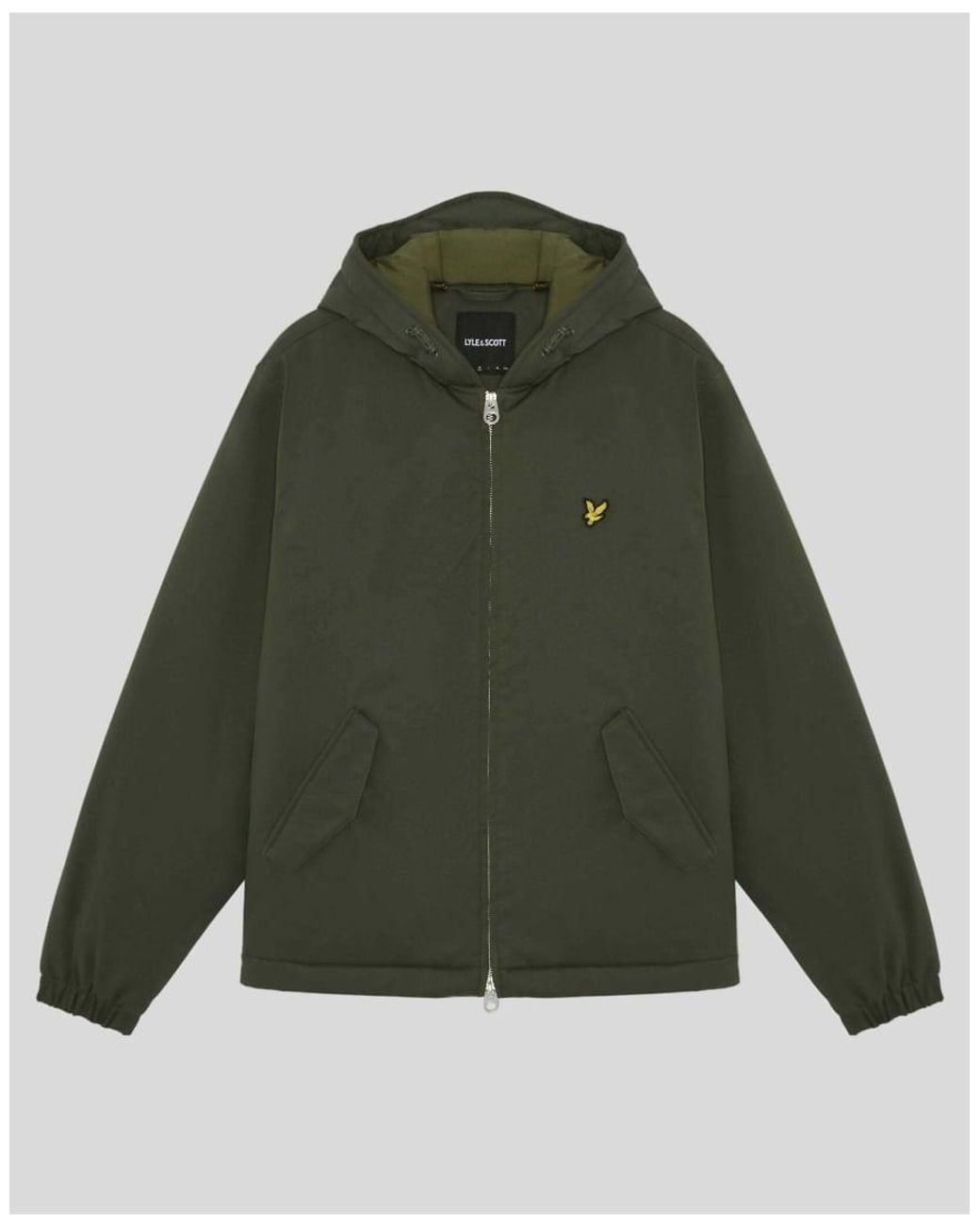 Lyle & Scott Green Mid Jackets Padded Hooded Zip Through Jacket for men