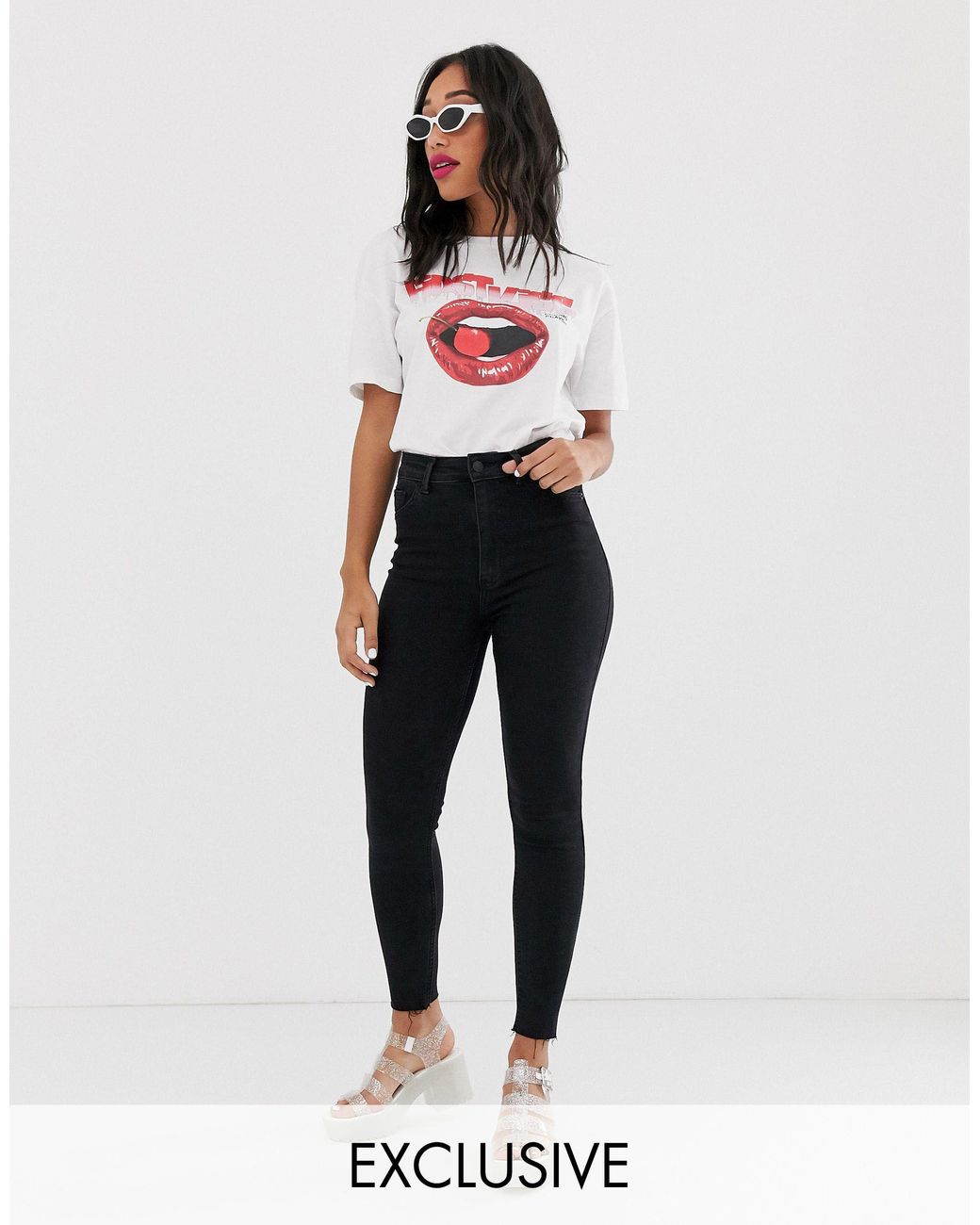Bershka Denim Super High Waist Skinny 