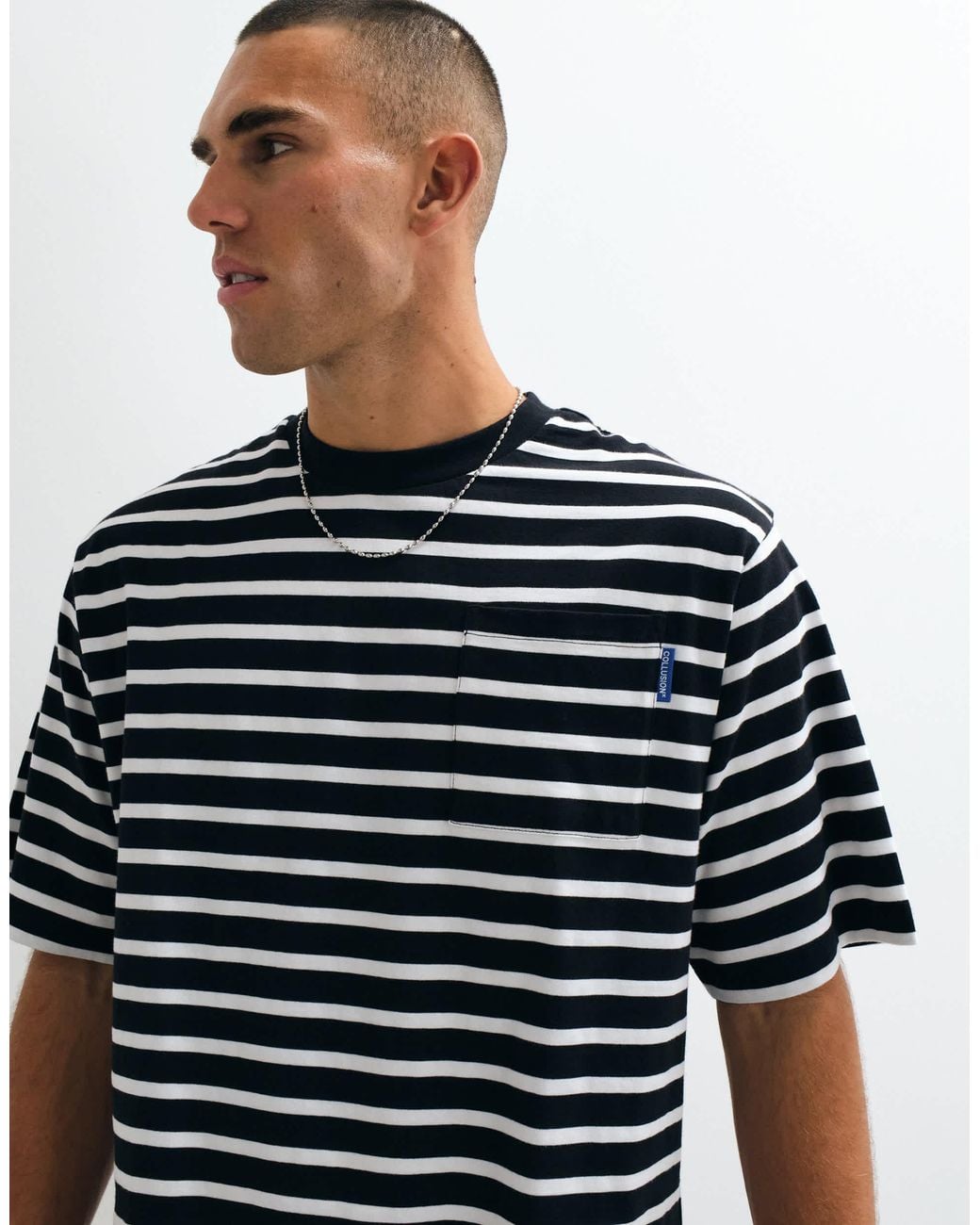 Collusion Blue Boxy Tee for men
