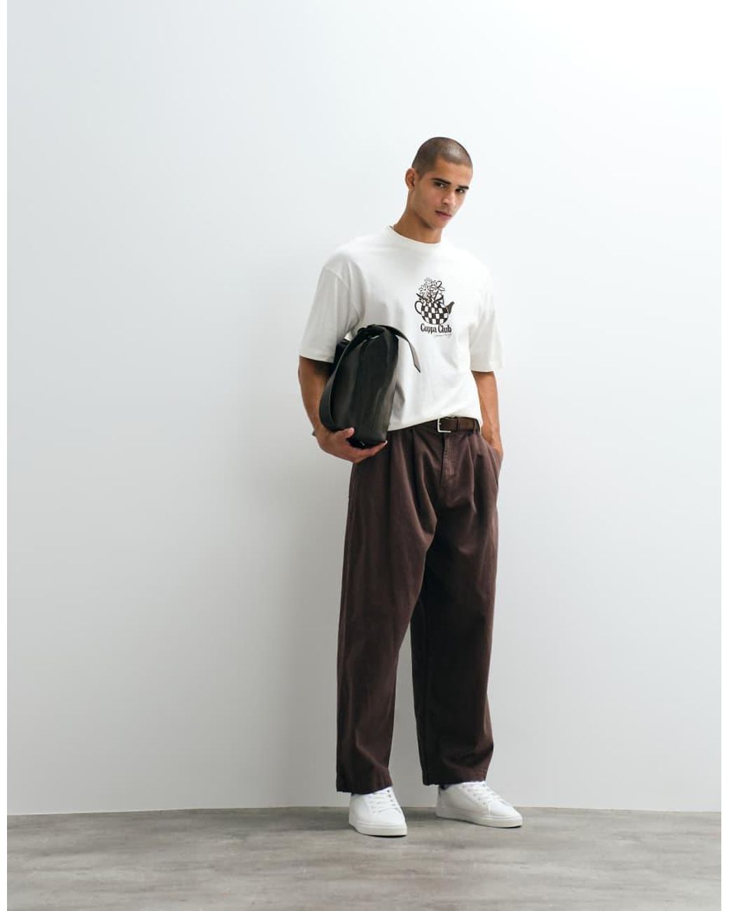 ASOS White Boxy Oversized T-Shirt With Floral Tea Pot Graphic for men
