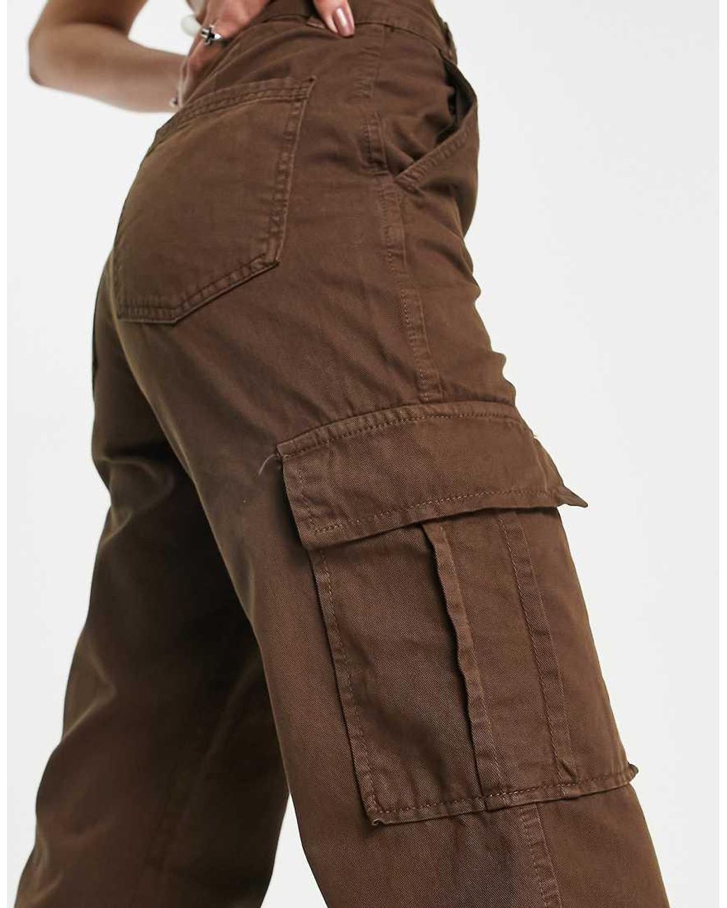 Stradivarius Brown Tall Straight Leg Cargo Trouser