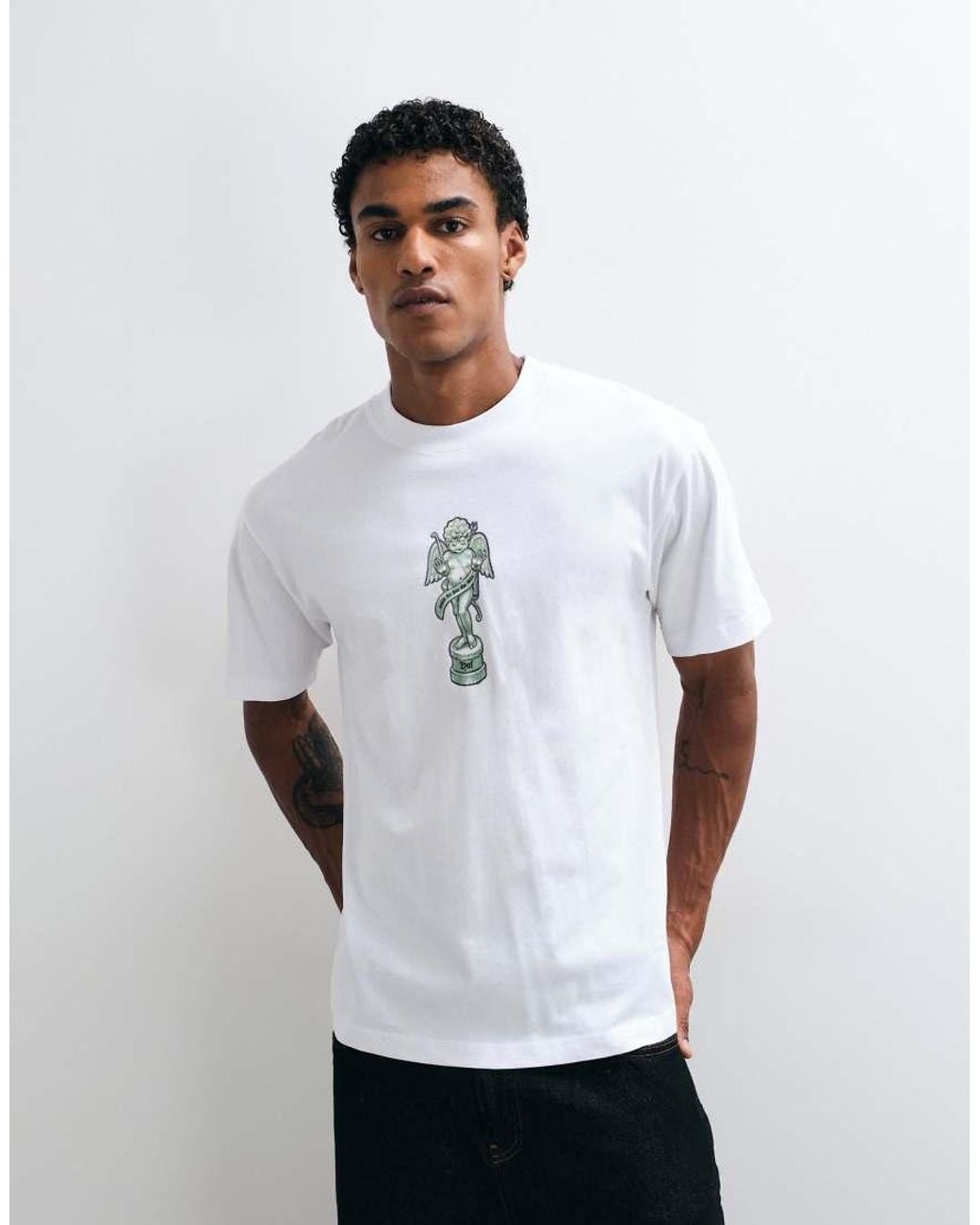 Huf White Boulevard Status Graphic T-Shirt for men