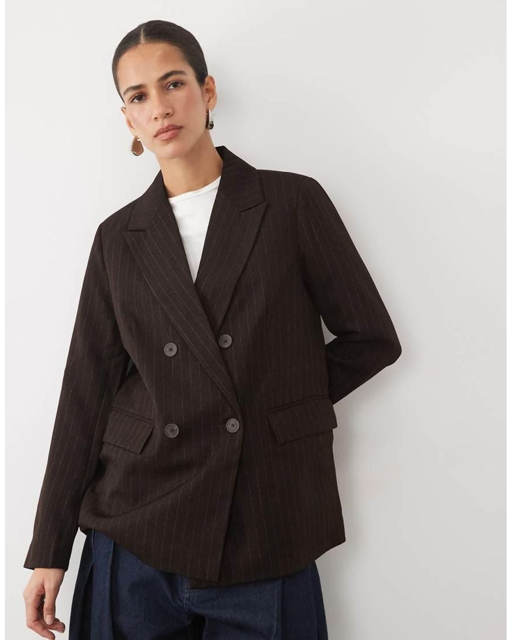 New Look Black Oversized Pinstripe Blazer Co-ord