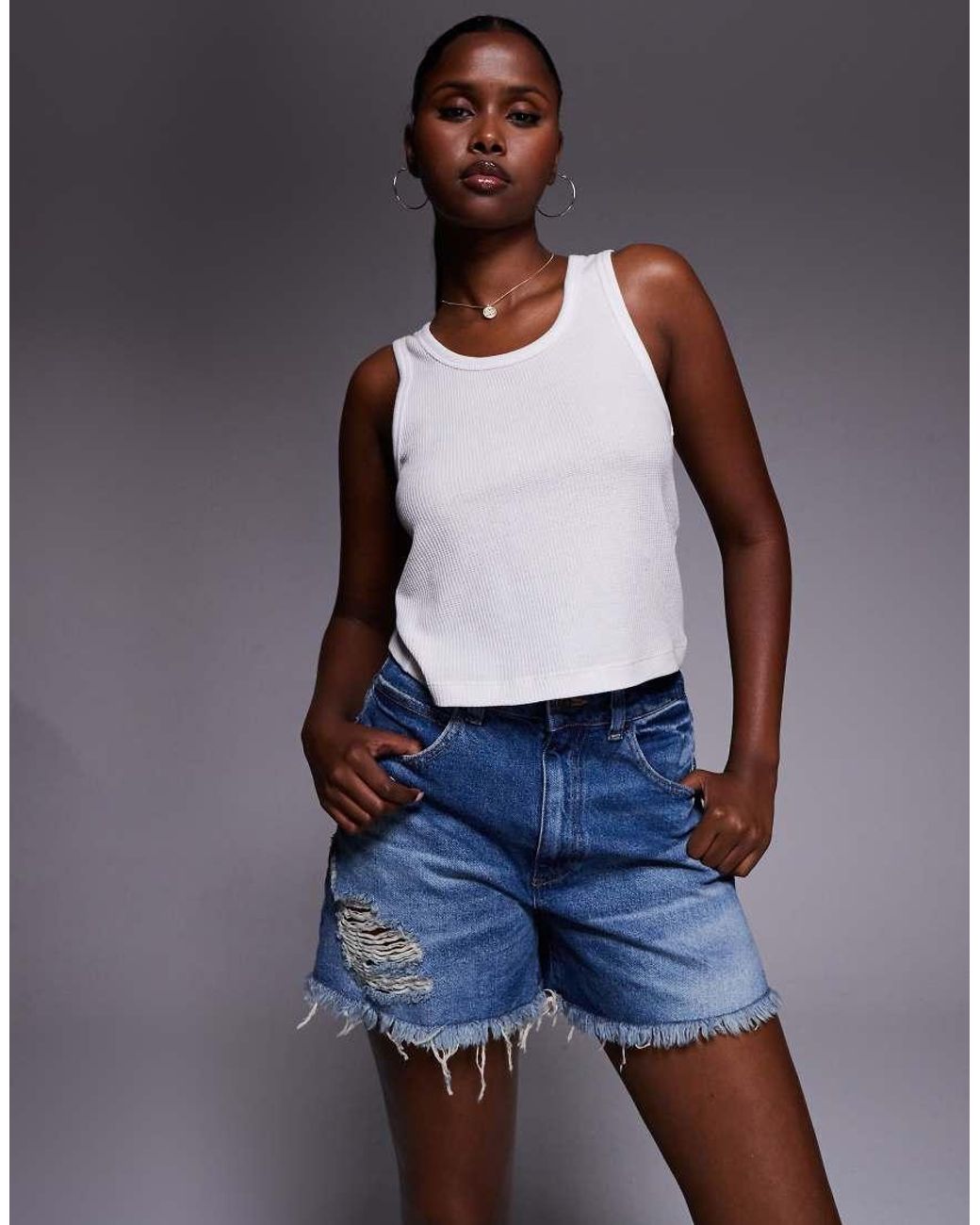 ASOS Blue Denim Longline A Line Short