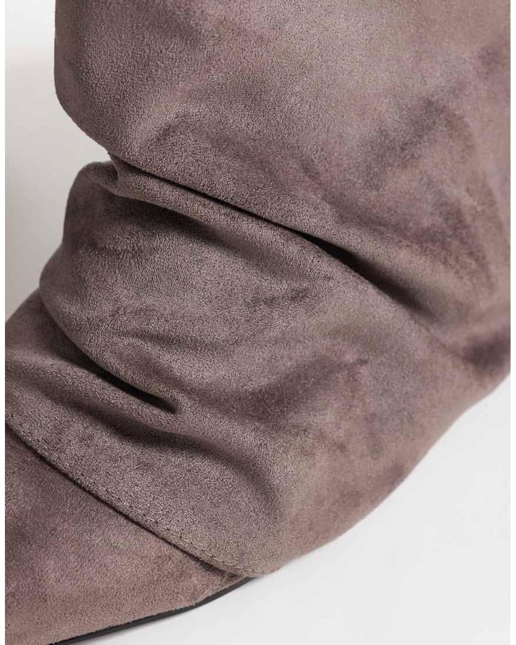 SIMMI Brown Simmi London Dixee Fold Over Ruched Ankle Boots