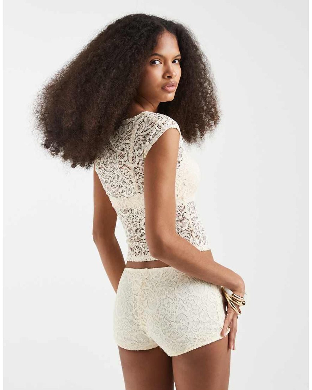 Motel Brown Nova Lace Top