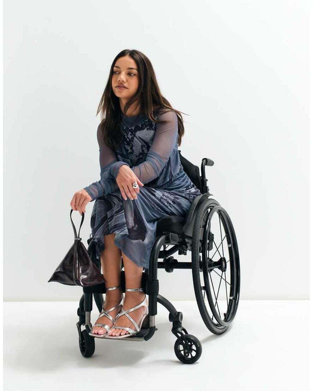 ASOS White Asos Adaptive Drape Mesh Midi Dress